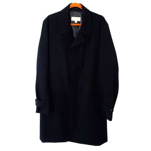 Michael Kors Mens Blue Topcoat Dress Trench Overcoat Jacket Polyester XL (46-48) - Picture 1 of 12